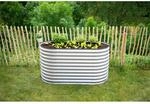 Westmann Hochbeet Oval Metall Silber 160 cm x 80 cm x 82 cm