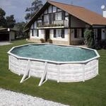 Gre Pool Finlandia Oval mit Nordicoptik 610 cm x 375 cm x 120 cm NordicWei&szlig;