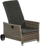 Merxx Gartenstuhl Komfort Deckchair inkl. Auflage 175 cm x 68 cm x 105 cm