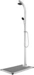 vidaXL Gartendusche mit Grauer Bodenplatte 220 cm Aluminium 3070796