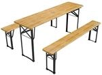 Juskys Bierzeltgarnitur Bichl 3 teilig mit,ackiertem Tannenholz 170 cm