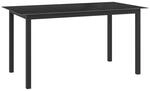vidaXL Gartentisch Schwarz 150x90x74 cm Aluminium und Glas 312201