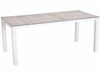 Best Freizeitmöbel Gartentisch Houston 160 x 90 cm Weiß/Silber