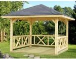 Palmako Holz-Pavillon Betty Natur unbehandelt 300 cm x 300 cm ohne Fu&szlig;boden