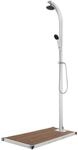 vidaXL Gartendusche mit Brauner Bodenplatte 220 cm Aluminium 3070791