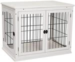 PawHut Hundehaus Transportbox mit 2 T&uuml;ren Haustier Metall Wei&szlig; 81 x 58,5 x 66 cm