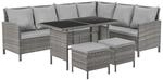 Svita Madison Rattan-Lounge Ecksofa Rattan-Lounge Gartenm&ouml;bel-Set Grau
