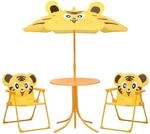 vidaXL 3-tlg Garten-Bistro-Set f&uuml;r Kinder mit Sonnenschirm Gelb