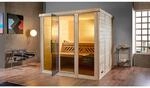 Weka Massivholzelementsauna Kemi Panorama 3 Sparset 7,5 kW BioS Glast&uuml;r/Fenster