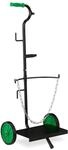 Relaxdays Gas Transportwagen Stahl Schwarz H&ouml;henverstellbar 107 cm x 40 cm x 37 cm
