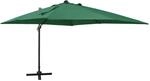 vidaXL Ampelschirm mit LED-Beleuchtung 300 cm Gr&uuml;n 312345