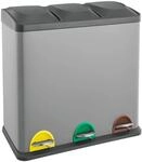 Svita TC3X20 M&uuml;lleimer 60L 3x20 Liter Treteimer M&uuml;lltrennung Abfalleimer Grau