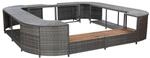 vidaXL Whirlpool-Umrandung Quadratisch Grau 268x268x55 cm Poly Rattan 46074