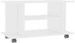 vidaXL TV-Schrank mit Rollen Wei&szlig; 80x40x45 cm Holzwerkstoff 800189