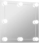 vidaXL Wandspiegel mit LED-Beleuchtung Quadratisch Glas 3078638