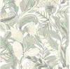 Bricoflor Blätter Tapete Gemalt Moderne Vliestapete in Weiß Grün mit Blumen