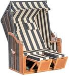 Natur24 Gartenstrandkorb Rustikal 50 2-Sitzer Kunststoffgeflecht Anthrazit