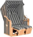Natur24 Gartenstrandkorb Rustikal 50 2-Sitzer Kunststoffgeflecht Anthrazit