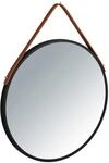 Wenko Wandspiegel Borrone &Oslash; 40 cm Schwarz-Braun