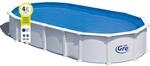 Gre Stahlwand-Pool Haiti 730 cm x 375 cm x 132 cm Omega-System Oval Wei&szlig;