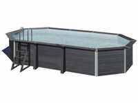 Gre Composite Pool Avantgarde Oval 664 cm x 386 cm x 124 cm m. Beleuchtung Anthrazit