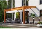 Skan Holz Terrassen&uuml;berdachung Novara 450 cm x 359 cm Eiche hell