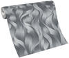 Bricoflor Metallic Tapete in Silber Grau Moderne Vliestapete in Dunkelgrau für Büro
