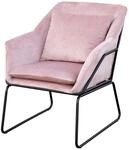 Svita Josie Loungesessel Gepolstert Mit Armlehne Metallgestell Samtbezug Rosa