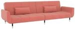 vidaXL Schlafsofa 2-Sitzer mit 2 Kissen Rosa Samt 337586