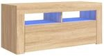 vidaXL TV-Schrank mit LED-Leuchten Sonoma-Eiche 90x35x40 cm Modell 1
