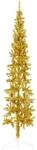 vidaXL K&uuml;nstlicher Halb-Weihnachtsbaum mit St&auml;nder Schlank Gold 240 cm