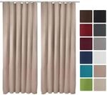 Beautissu Amelie BK Vorhang mit Kr&auml;uselband 140x245cm Sand 2tlg