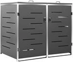 vidaXL M&uuml;lltonnenbox f&uuml;r 2 Tonnen Edelstahl 138x77,5x115,5 cm Edelstahl
