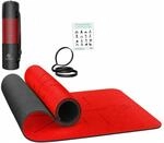KESSER Gymnastikmatte TPE Rutschfest Gr&ouml;&szlig;e 183 x 61 cm Farbe Rot Schwarz