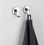 Wenko Vacuum-Loc Haken-Set Irun 2er Set ohne Bohren (ABS) 6 x 7 x 5 cm Chrom