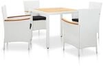 vidaXL 5-tlg Garten-Essgruppe Poly Rattan Wei&szlig; Modell 1
