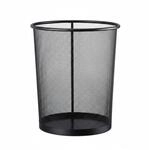 Relaxdays Papierkorb Metall Schwarz Rund Drahtgeflecht 35 cm x &oslash; 30 cm 0,6 kg