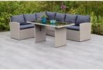 Merxx Lanzarote Eck-Set Eckbank mit Gartentisch 145 x 70 cm