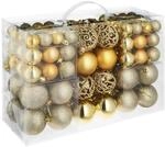 Tectake Weihnachtskugeln 100Er Set In Gold Aus Bruchsicherem Kunststoff 6 x 6 x 6