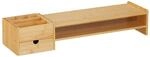 Relaxdays Monitorst&auml;nder Bambus Natur Mit Schublade Rutschfest 13 cm x 70 cm x 19 cm