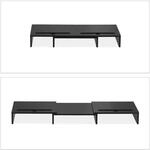Relaxdays Monitorst&auml;nder MDF Schwarz Verstellbar f&uuml;r 2 Monitore 10,5 cm x 74 cm x