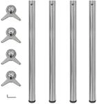 vidaXL 4x H&ouml;henverstellbares Tischbein Nickel Geb&uuml;rstet 870 mm 242137