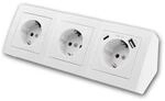 McPower Steckdosenblock Flair 3-Fach Wei&szlig; USB AUSB C