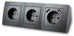 McPower Steckdosenblock Flair 3-Fach 2x USB Anthrazit