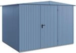 H&ouml;rmann Ger&auml;tehaus Trend mit Satteldach Typ 3 RAL5014 Taubenblau Einzelt&uuml;r