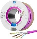 hb-digital Netzwerkkabel CAT 7a Verlegekabel max. 1200 MHz S/FTP AWG23 LSZH 100m Lila