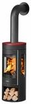 Justus Kaminofen Mino Trios 2.0 Stahl Schwarz Abdeckplatte Bordeaux 5 kW