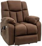 HOMCOM Fernsehsessel mit Aufstehhilfe Polyester Stahl Braun 92L x 95B x 107H cm