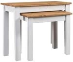 vidaXL Satztische 2 Stk Wei&szlig; Massivholz Panama-Kiefer 282678