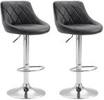 CLP 2er Set Barhocker Lazio Kunstleder Schwarz
